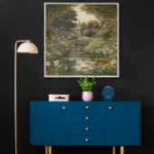 Poster Scène botanique de cygnes dans un jardin anglais