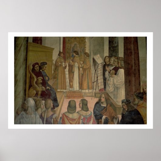 Poster Scène chorale, de la vie de saint Benoît (fresque (Devant)