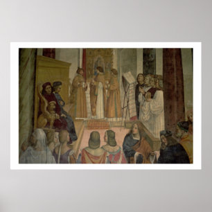 Poster Scène chorale, de la vie de St Benoît (fresc