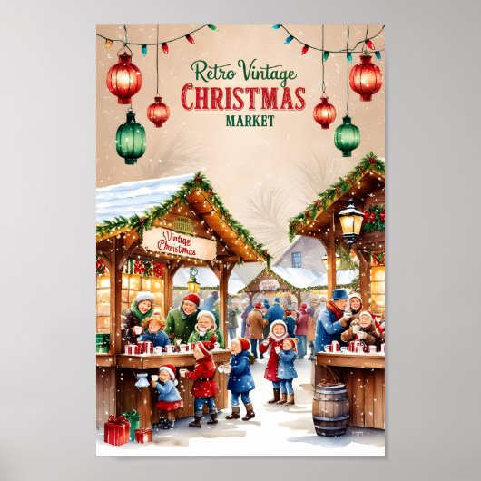 Poster Scène classique du marché de Noël (Devant)