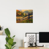 Poster Scène Colorée D'Automne Avec Clôture En Transylvan (Bureau à domicile)