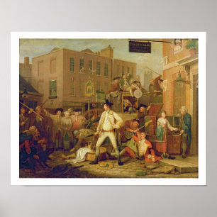 Poster Scène dans une rue de Londres, 1770 (huile sur la