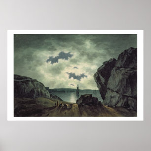 Poster Scène de baie dans le clair de lune, 1787 (la
