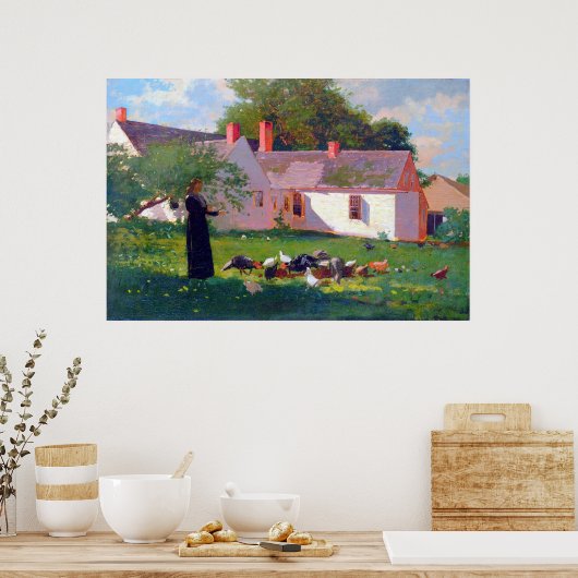 Poster Scène de basse-cour Winslow Homer 1872 (Cuisine)