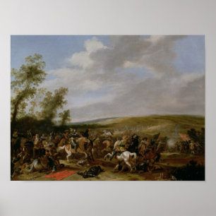 Poster Scène de bataille chez Lutzen entre le Roi