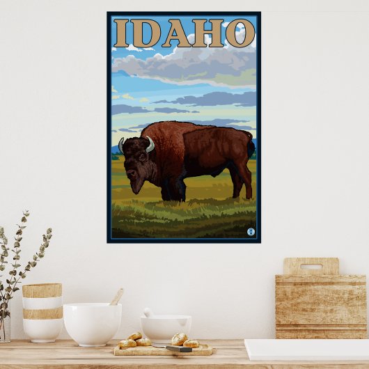 Poster Scène De Bison - Idaho (Cuisine)