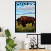 Poster Scène de bison - Wyoming (Bureau à domicile)