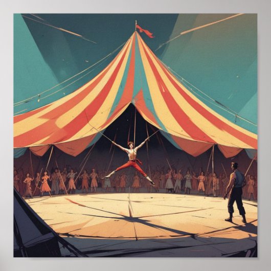 Poster Scène de cirque minimaliste (Devant)