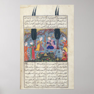 Poster Scène de cour dans un jardin