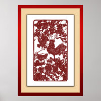 Scène de découpe de papier Zodiac chinois