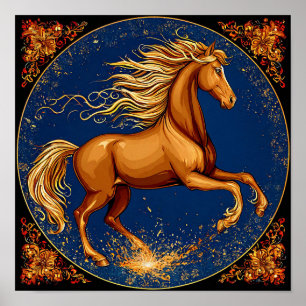Poster Scène de fantaisie élégante de conte de fées de ch