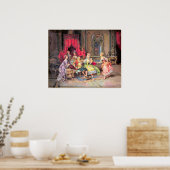 Poster Scène de fête vintage du XVIIIe siècle (Cuisine)