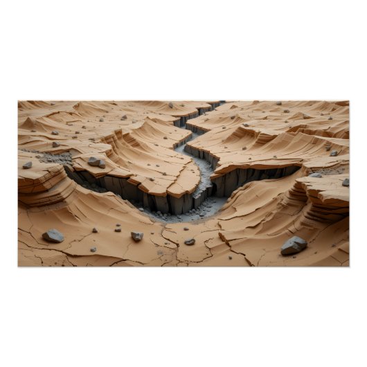 Poster Scène de fissure du désert (Devant)