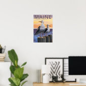 Poster Scène de goélands du Maine (Bureau à domicile)