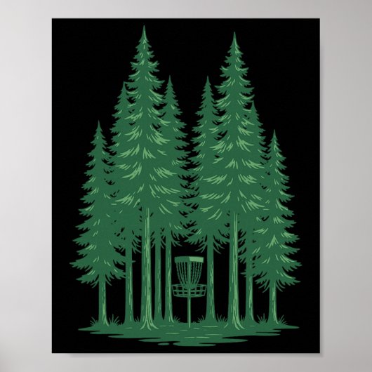 Poster Scène de golf de disque de forêt pour disque (Devant)