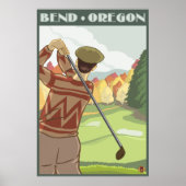 Poster Scène de golf - Pli, Oregon (Devant)