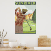 Poster Scène de Golfeur - Sun River, Oregon (Cuisine)