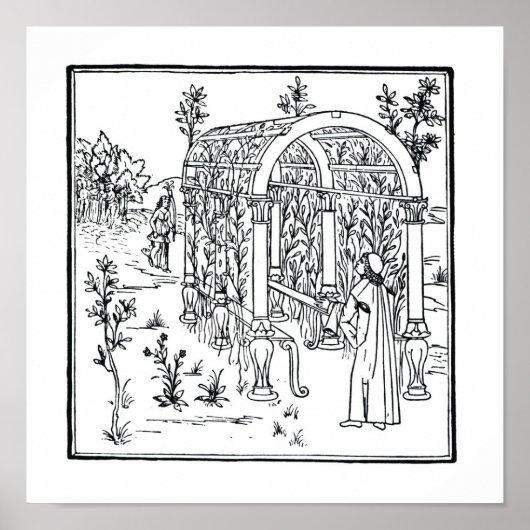 Poster Scène de jardin, de 'Hypnerotomachia Poliphili' a (Devant)