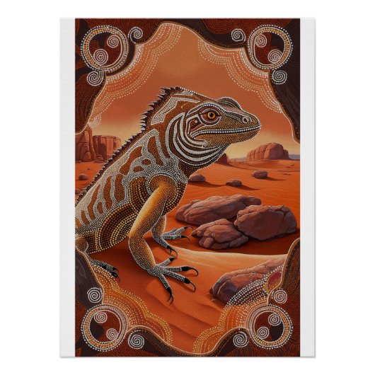 Poster Scène de la faune australienne Iguana Lizard (Devant)