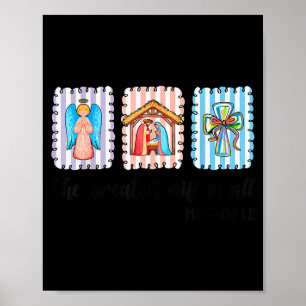 Poster Scène de la Nativité de Noël chrétien Jésus Foi Cr