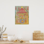 Poster Scène de la Nativité "Feliz Navidal" (Cuisine)
