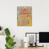 Poster Scène de la Nativité "Feliz Navidal" (Bureau à domicile)