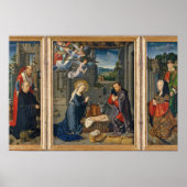 Poster Scène de la Nativité Jésus Christ Anges de naissan (Devant)