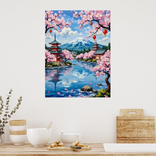 Poster Scène de la pagode pastorale (Cuisine)