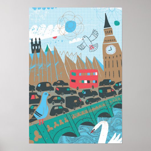 Poster Scène de la ville du Royaume-Uni (Devant)