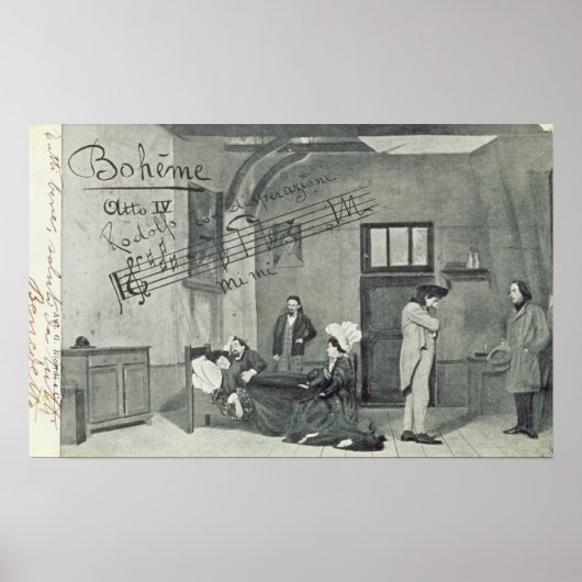 Poster Scène de l'Acte IV de l'opéra "La Boheme" (Devant)