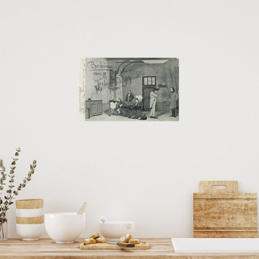 Poster Scène de l'Acte IV de l'opéra "La Boheme" (Cuisine)