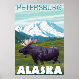 Poster Scène de l'orignal - Petersburg, Alaska