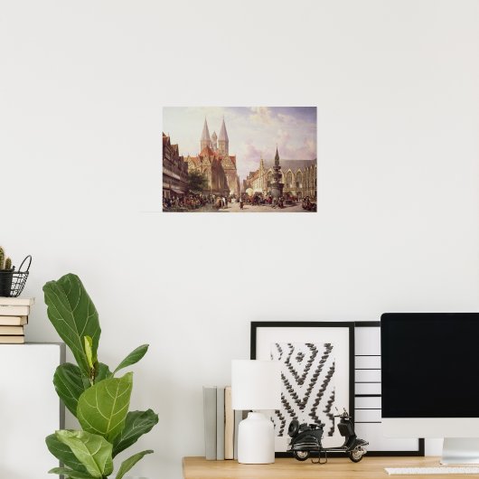 Poster Scène de marché à Braunschweig (Bureau à domicile)