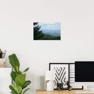 Poster Scène de montagne avec arbre