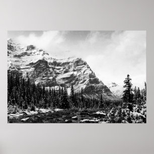 Poster Scène de montagne (noire et blanc) (unbordered)