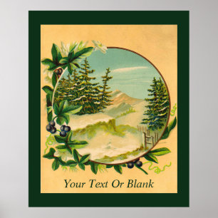 Poster Scène de montagne rustique