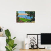 Poster Scène de natation au Parc d'État du lac Cayuga (Bureau à domicile)