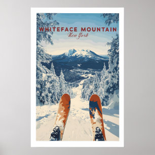 Poster Scène de neige sur la montagne Whiteface Impressio