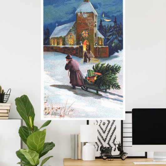Poster Scène de Noël (Bureau à domicile)