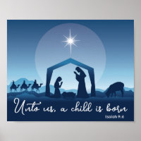 Scène de Noël religieuse chrétienne bleue de la Na