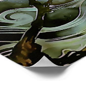 Poster scène de nuit d'arbre pleine lune peinture de soie (Coin)