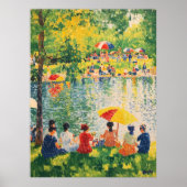 Poster Scène de parc Pointillism aux couleurs d'été vibra (Devant)