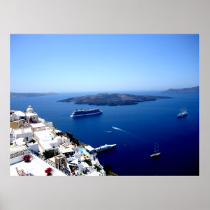 Poster Scène de patio de Santorini