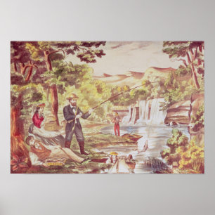 Poster Scène de pêche