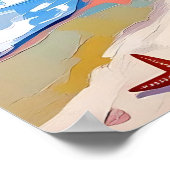 Poster Scène de plage abstraite au coucher du soleil vibr (Coin)