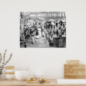 Poster Scène de plage de Coney Island (Cuisine)