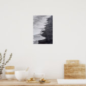 Poster Scène de plage en noir et blanc (Cuisine)