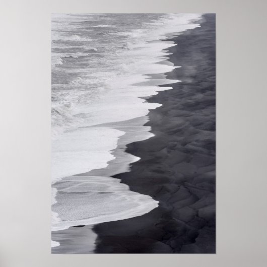 Poster Scène de plage en noir et blanc (Devant)