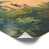 Poster Scène De Plage Tropicale | Été côtier (Coin)