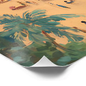 Poster Scène De Plage Tropicale | Été côtier (Coin)